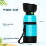Pecute 3-in-1 Trinkflasche für Hunde – Wasser, Schale & Futter in einem mit Karabiner – Bild 9