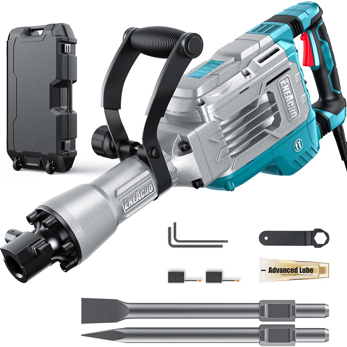 ENEACRO Abbruchhammer 1700W SDS-Hex mit 65 Joule – Professioneller Stemmhammer für Beton