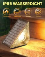Bzavor 6er Set Solar-Treppenleuchten IP65 – Warmweiss LED Aussenbeleuchtung für Treppen & Terrasse – Bild 2