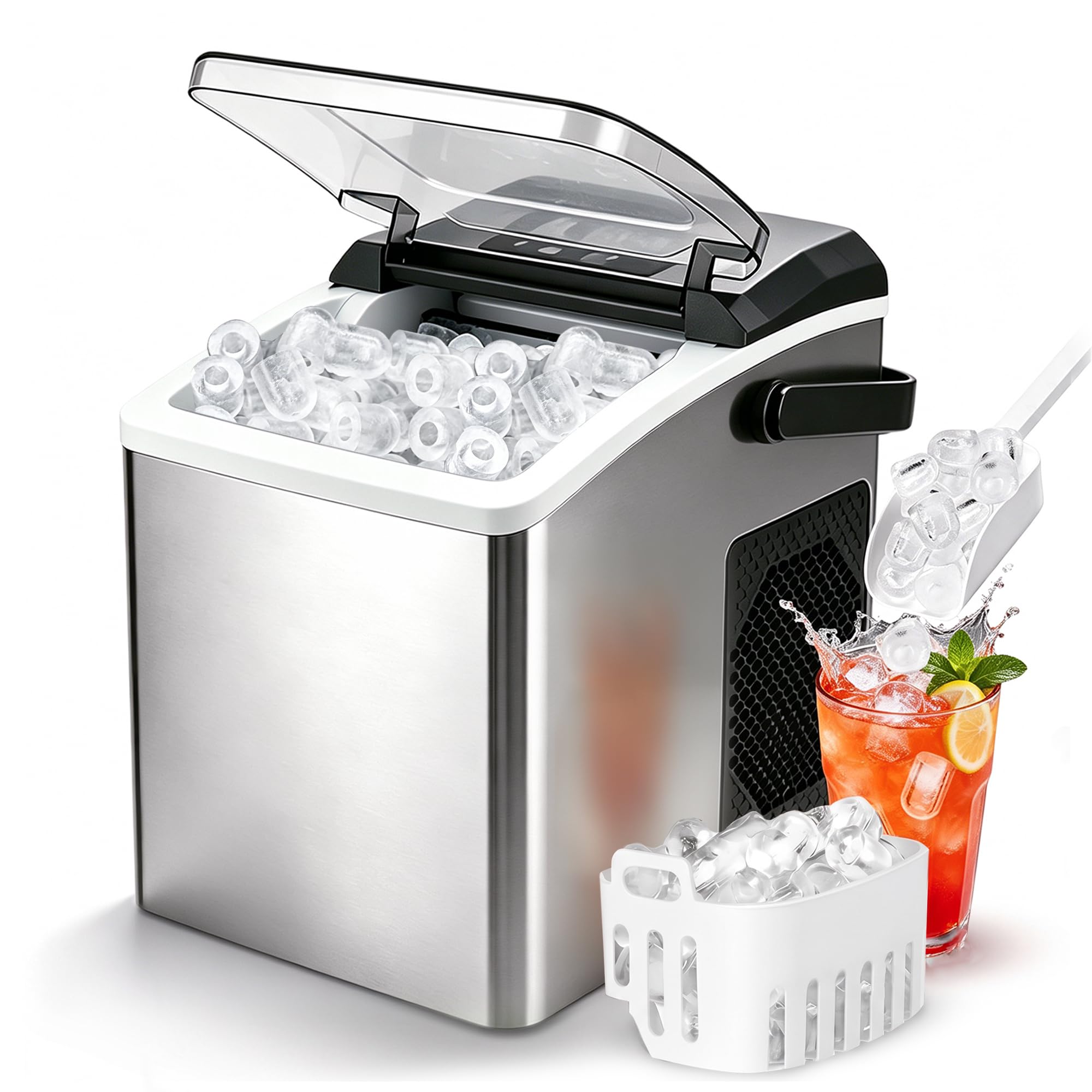Citybee Eiswürfelmaschine 12kg/24h – Selbstreinigend mit 2 Grössen für Küche & Büro
