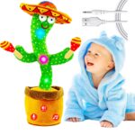 Vitosup Tanzender Kaktus Spielzeug – Wiederaufladbar mit 50 Kinderliedern für Babys