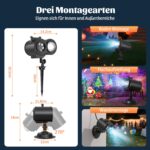 OUSFOT Halloween Projektor mit 16 Folien & Fernbedienung – LED Wassermotive für Aussen – Bild 5