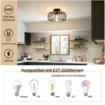 FRIDEKO HOME Deckenlampe schwarz Ø30cm – modernes Metalldesign mit E27-Fassung – Bild 7