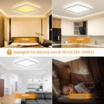 LEZOE LED Deckenleuchte 18W dimmbar mit Fernbedienung – Flach, 1800lm, 3000-6500K – Bild 7