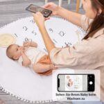 ODOXIA Baby Meilenstein Decke 115x115 cm – Runde Foto-Monatsdecke mit Holzrahmen – Bild 3