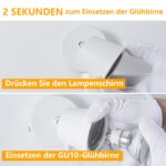 TaFiCo Wandlampe GU10 mit Stecker & Schalter – 350° drehbar für Schlafzimmer & Wohnzimmer – Bild 3