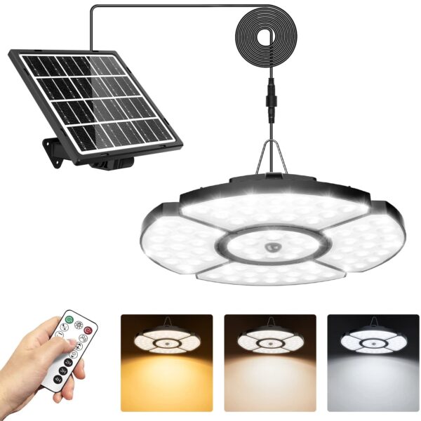 MEIHUA Solarleuchte 76 LEDs mit Bewegungssensor & Fernbedienung – IP54 Außenleuchte für Haus & Garage