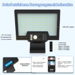 JESLED 108 LED Solarleuchte mit Bewegungsmelder – 800 LM Sicherheitslicht IP65 für Garten & Garage – Bild 7