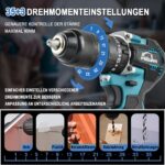 AUTOJARE 13mm Akku Schlagbohrschrauber mit Makita 18V – 90 N.m bürstenlos – Bild 5