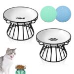 Billowvolve Katzennäpfe 2er Set mit erhöhtem Keramikständer – Ergonomischer Futternapf für Katzen & Welpen