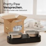 PRETTYPAW Erhöhter Katzennapf mit 2 Edelstahl-Schalen – Ergonomische Futterstation für Katzen – Bild 7