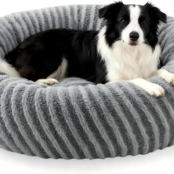 Pawk Hundebett ø76 cm mit Memory-Schaum – Weiches Donut-Design für Mittelgrosse Hunde
