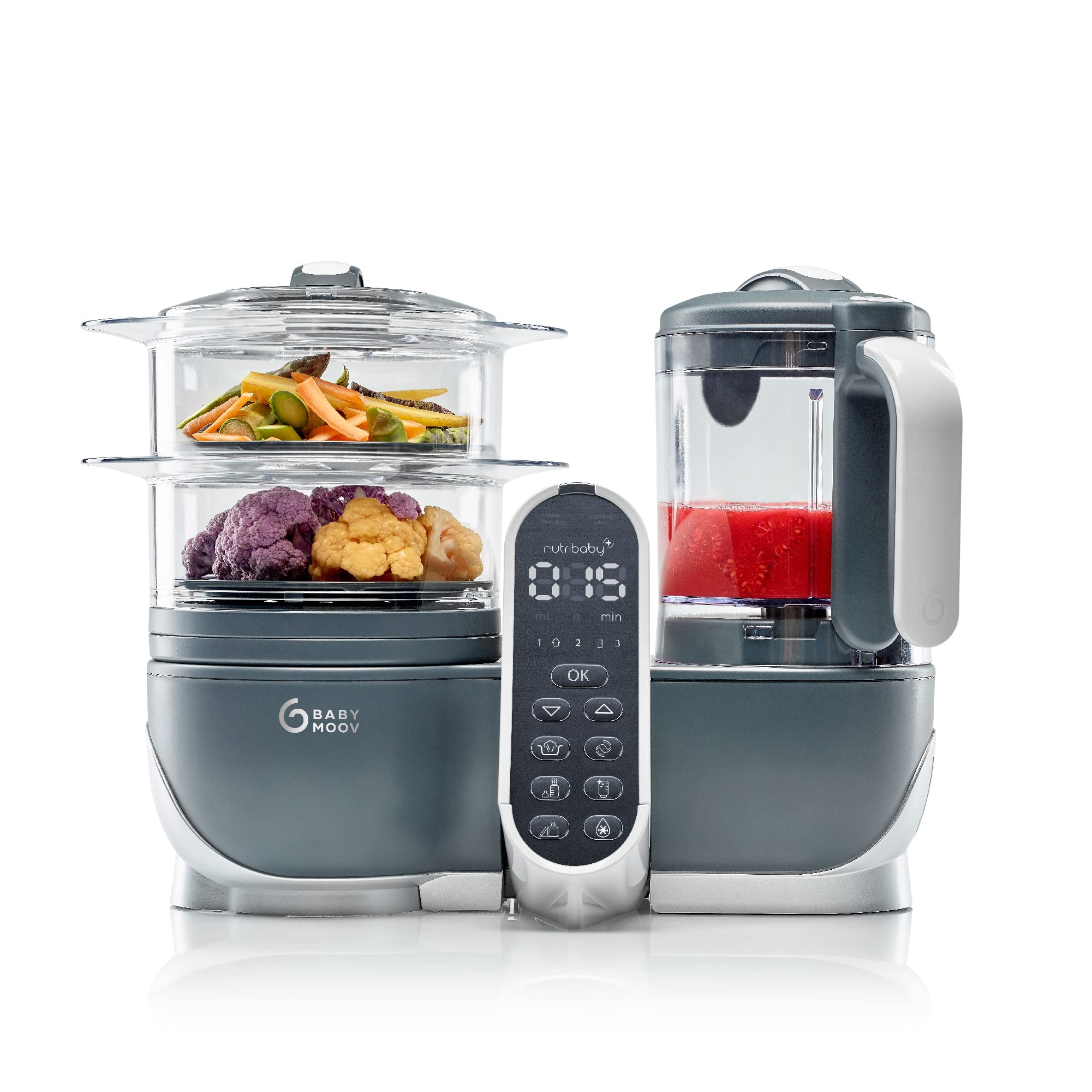 Babymoov Nutribaby Plus Dampfgarer & Mixer – 6-in-1 Babykostzubereiter mit 2200ml