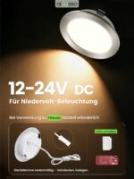 ALUSSO LED Einbaustrahler 12-24V, 4W, IP44 – 3 Farbtemperaturen, 6er Set Nickel – Bild 3