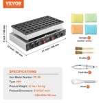 VEVOR Mini-Pfannkuchenmaker 50er – Kommerzielle Dorayaki-Backmaschine mit Doppeltemperaturregelung – Bild 7