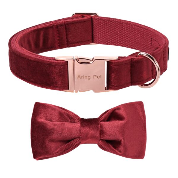 ARING PET Samt-Hundehalsband mit Schleife – Weiches Halsband für kleine & mittlere Hunde