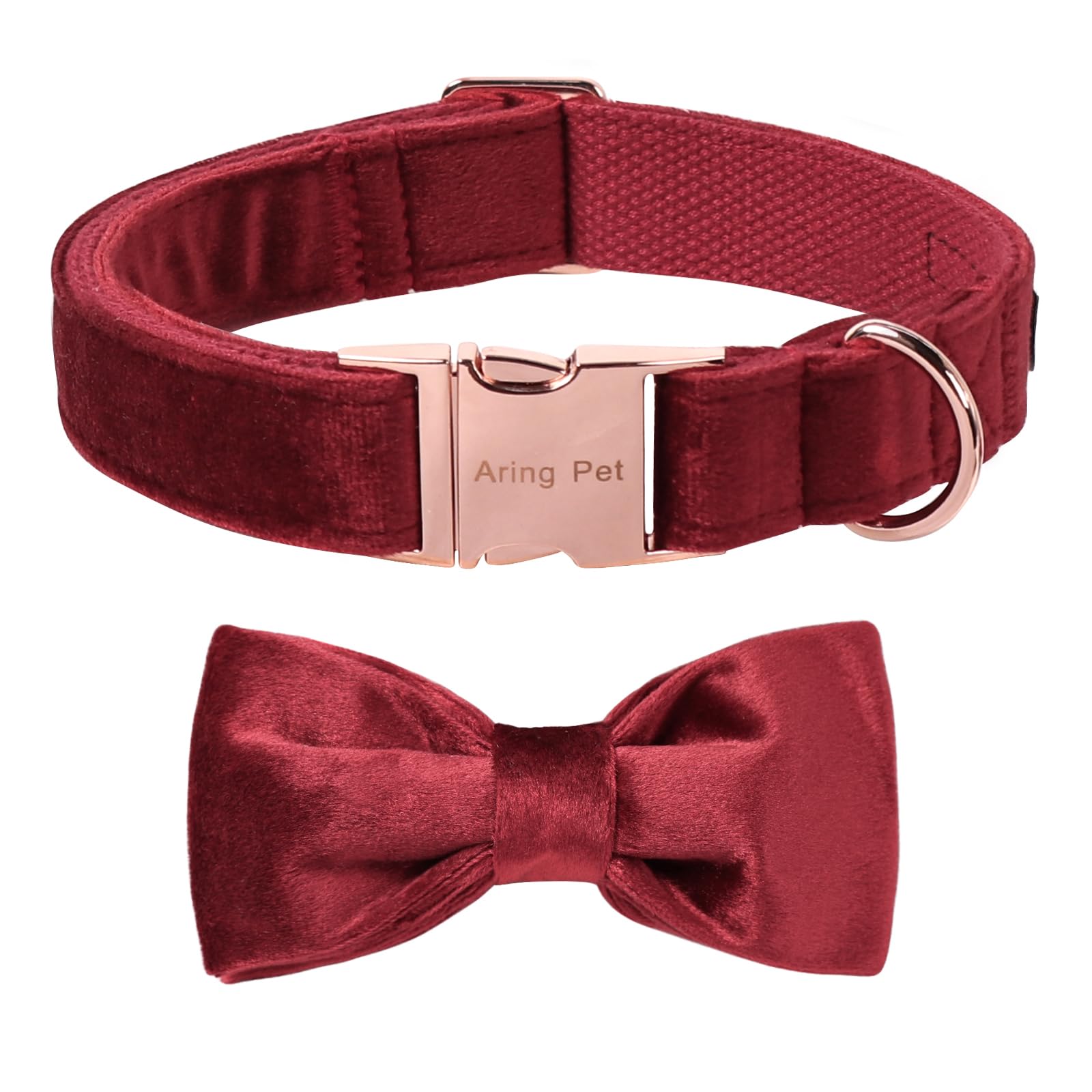 ARING PET Samt-Hundehalsband mit Schleife – Weiches Halsband für kleine & mittlere Hunde
