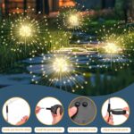 Yomistar Solar-Feuerwerksleuchten 2er Set mit 150 LEDs – 8 Modi Gartendeko für Aussen – Bild 3
