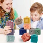 Mini Tudou Baby-Bausteine 12-teilig – Silikon-Stapelspielzeug mit Beissringen für ab 6 Monaten – Bild 7
