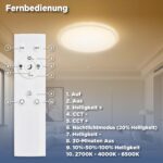 L5L3D LED Deckenleuchte Ø42cm mit Fernbedienung – Dimmbar & 3 Farbtemperaturen – Bild 4