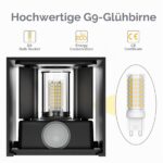 Klighten 2er Set Aussenwandleuchte mit Bewegungsmelder Naturweiss 4500K – IP54 – Bild 2