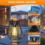 2er Set Caldarax Solar-Gartenlaterne IP65 – Hängend & Stehend mit LED-Glühbirne – Bild 2
