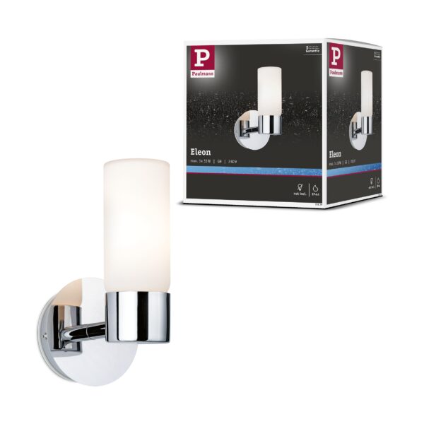 Paulmann Eleon Wandleuchte IP44 – Chrom Satin Wandlampe mit G9-Sockel