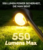 TuyLuxe Solarleuchten 6er Set mit Bewegungsmelder – 550LM Warmweiss IP65 für Garten – Bild 4