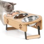 Erhöhter Katzennapf 3er Set mit Bambus-Gestell – Höhenverstellbare Futterstation für Katzen – Bild 5