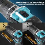 AUTOJARE 13mm Akku Schlagbohrschrauber mit Makita 18V – 90 N.m bürstenlos – Bild 3