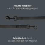 Floxik PVC Hundeleine 3m Schwarz – Verstellbare Führleine für mittlere & grosse Hunde – Bild 5