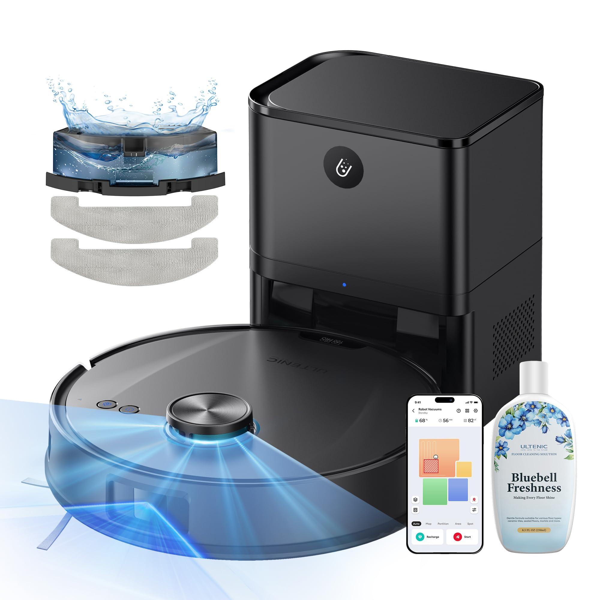 Ultenic T20 Pro Saugroboter mit Wischfunktion 8000 Pa & Absaugstation 3,5 L