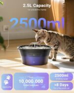 BalimoPet Katzenbrunnen 2,5L – Ultra leiser Trinkbrunnen mit Aktivkohlefilter & LED – Bild 2