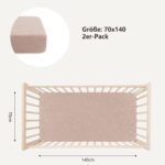 Bearmoss 2er Set Musselin Spannbettlaken 70x140 cm – 100% Baumwolle für Babybetten – Bild 3