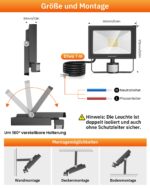 MEIKEE 30W LED-Strahler mit Bewegungsmelder – 2820 Lumen IP66 Aussenstrahler – Bild 6