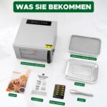 Kwasyo Dörrautomat Edelstahl 6 Etagen – Temperaturregler 30-90°C mit Timer & Rezeptheft – Bild 6