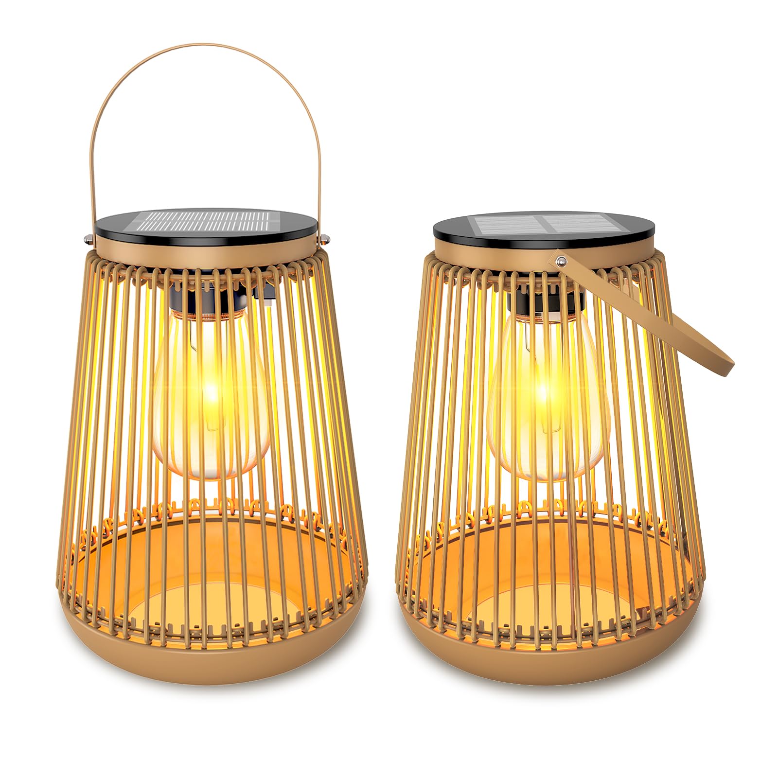 KagoLing 2er Set Vintage Solar Laternen – IP65 Wasserdicht für Garten & Balkon