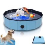 Zegupal Hundepool 80x20cm – Faltbarer Schwimmpool mit rutschfestem PVC für alle Hunderassen