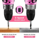 DEKOPRO 20 V Akkuschrauber Rosa – 40 Nm Bohrschrauber mit 30-tlg. Zubehör – Bild 5