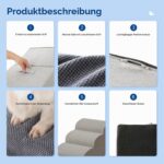 ZOMISIA Hundetreppe 40 cm mit 3 Stufen – Gelenkschonende Haustierrampe für Sofa & Bett – Bild 7