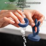 haakaa Fruchtsauger & Mini-Gefrierform – Beikost-Set für Babys ab 4 Monaten (Dunkel Blau) – Bild 7
