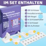 WunderHippo Magnetische Kindersicherung 20er-Set – Unsichtbarer Magnetverschluss für Schränke & Schubladen – Bild 2