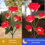 Hqynss 2er Set Solar Rosenleuchten – IP65 Solarlampen für Garten & Terrasse in Rot – Bild 4