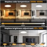 Tyreses LED Deckenleuchte Ø30cm Dimmbar – RGB Farbwechsel mit Fernbedienung für jeden Raum – Bild 2