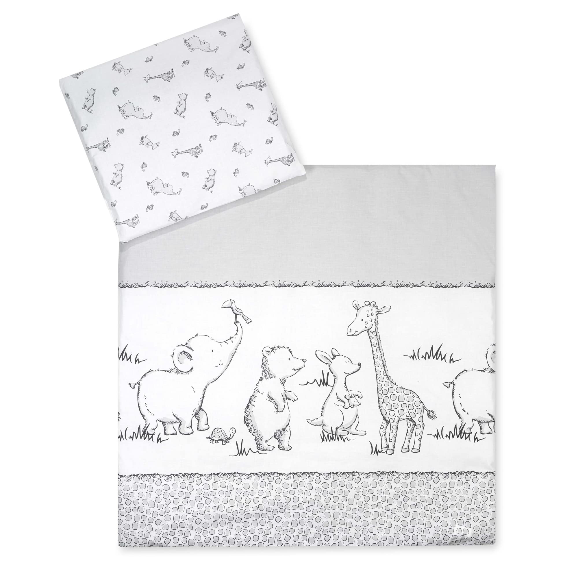 Julius Zöllner Babybettwäsche 100% Baumwolle Safari – OEKO-TEX zertifiziert, Made in Germany