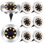 Mkitnvy Solar Bodenleuchten 8er Set – Warmweiss IP65 Wasserdicht für Garten & Terrasse