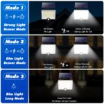 Pxwaxpy 204 LED Solarleuchte mit Bewegungsmelder – 120° Aussenwandleuchte mit separablem Panel – Bild 4