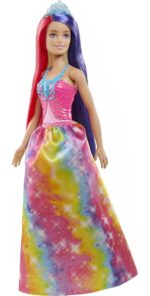 Barbie Dreamtopia Regenbogen Königlich – 30 cm Puppe mit Fantasiehaaren & Styling-Set