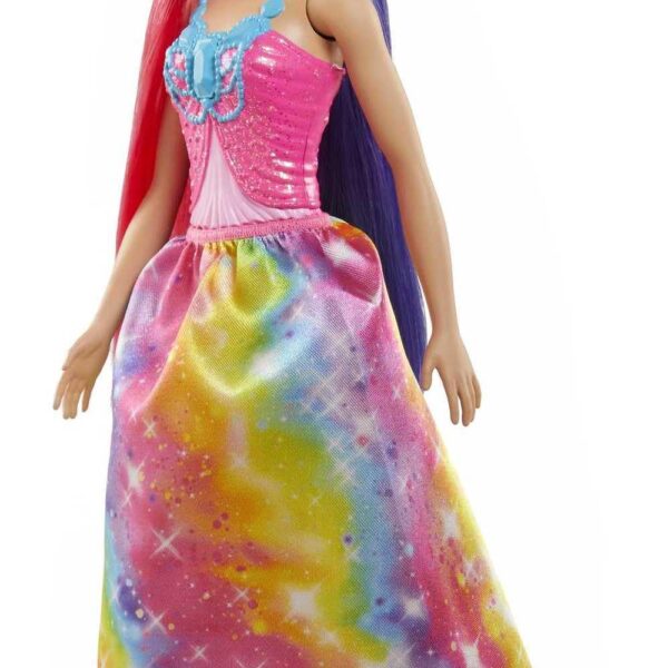 Barbie Dreamtopia Regenbogen Königlich – 30 cm Puppe mit Fantasiehaaren & Styling-Set