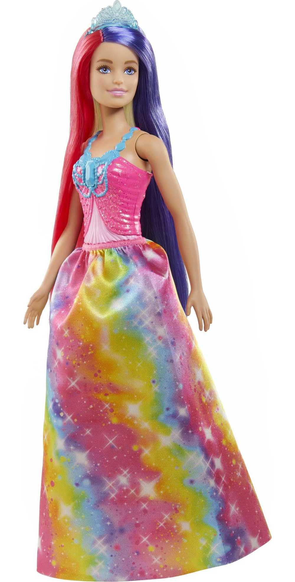 Barbie Dreamtopia Regenbogen Königlich – 30 cm Puppe mit Fantasiehaaren & Styling-Set